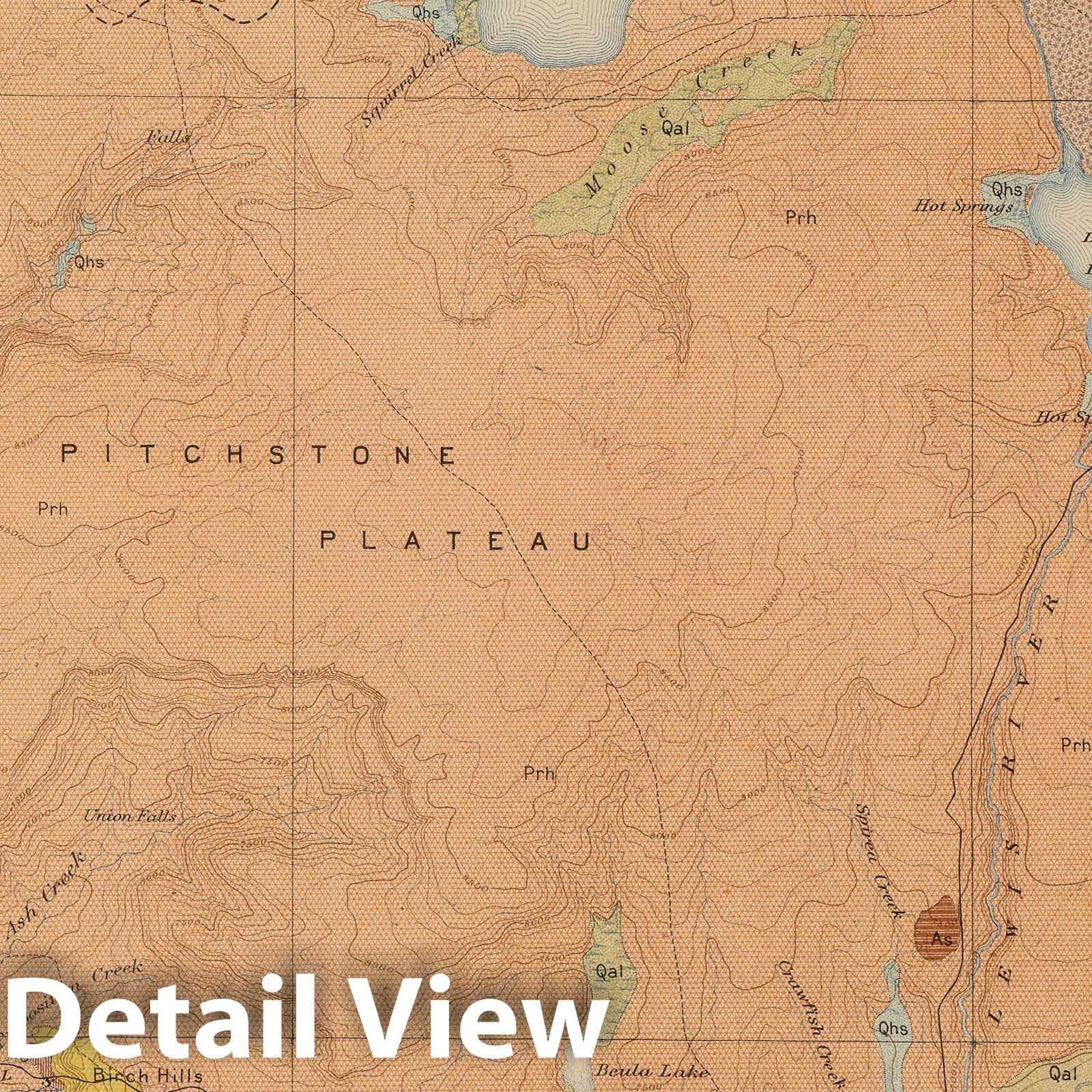Yellowstone National Park - Geology Map, 1904 - USGS Historical Print
