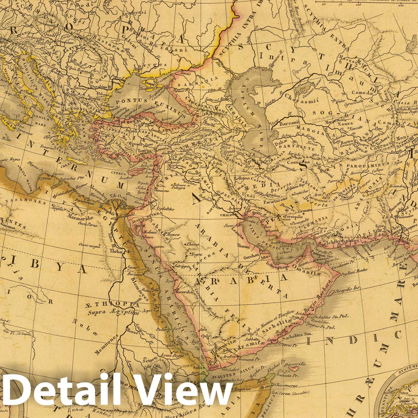Ancient World, 1838 Historical Map Print