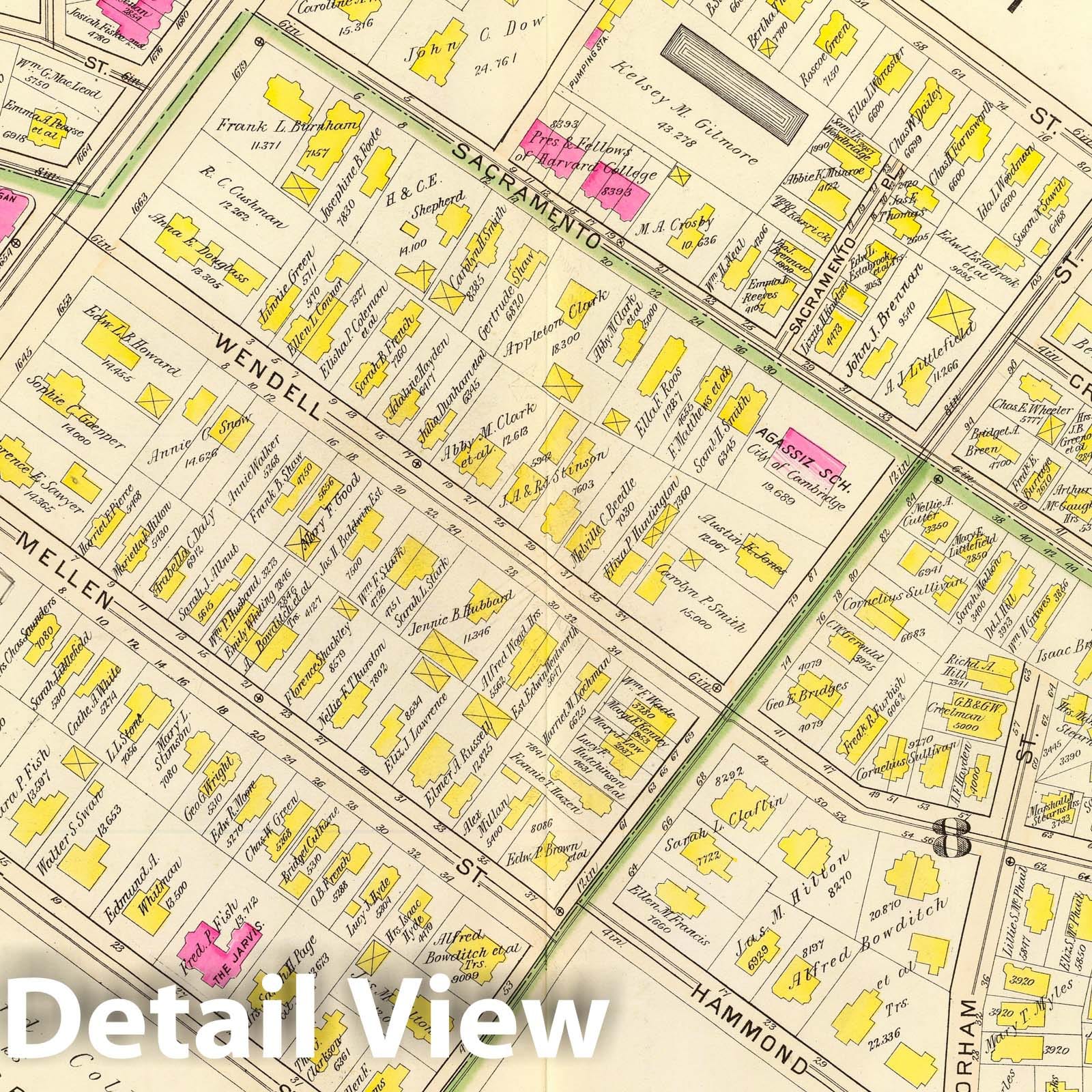 Cambridge, Massachusetts - Wards 8-10, 1903 - Historical Map Print