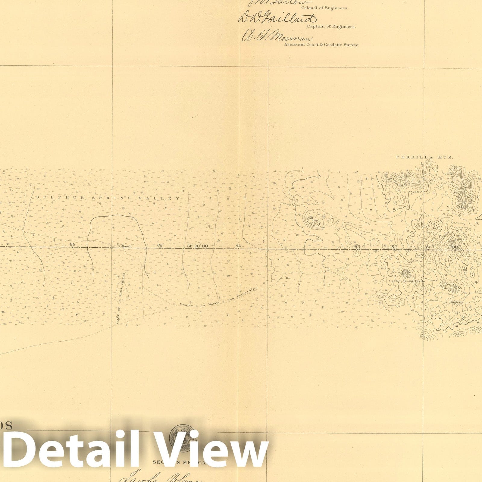 United States and Mexico Boundary - Plate No. 6, 1901 - Historical Map Print