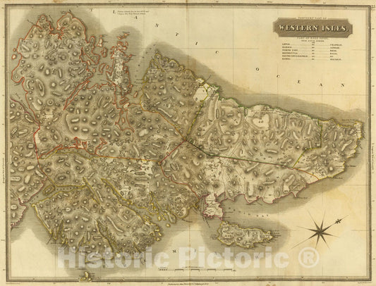 Historic Map : National Atlas - 1832 Western Isles N. - Vintage Wall Art