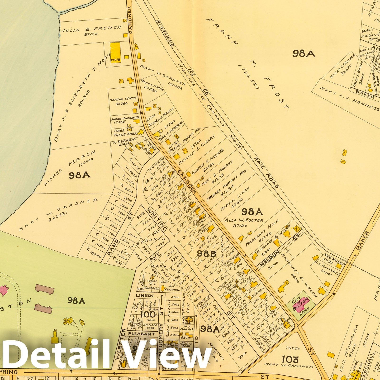 Ward 23, West Roxbury, Boston, Massachusetts - Plate No. 30, 1899 - Historical Map Print
