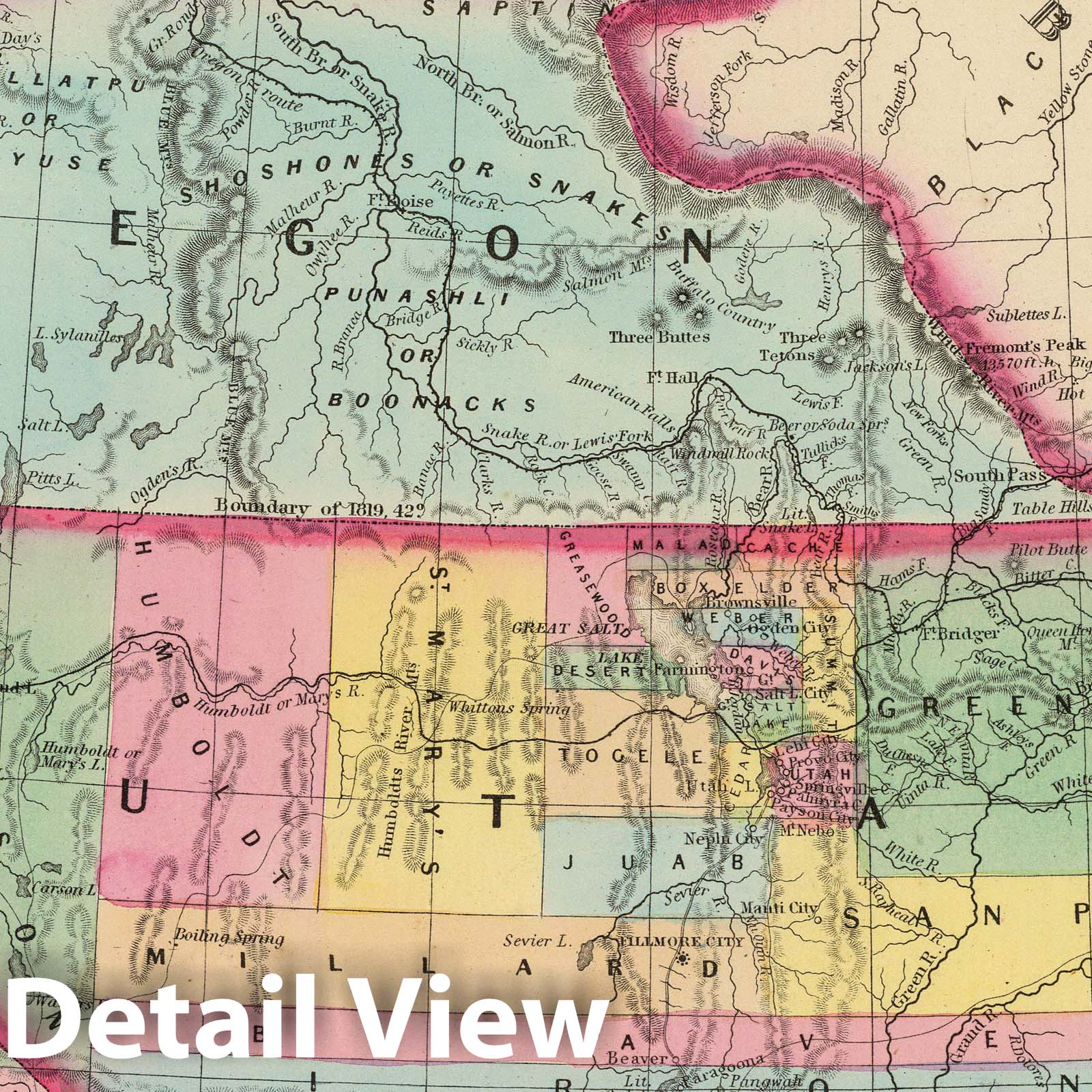California, Oregon, Washington, Utah & New Mexico - Railroad Map, 1859