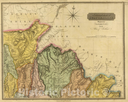 Historic Map : National Atlas - 1832 Dumfriesshire 2 N. - Vintage Wall Art