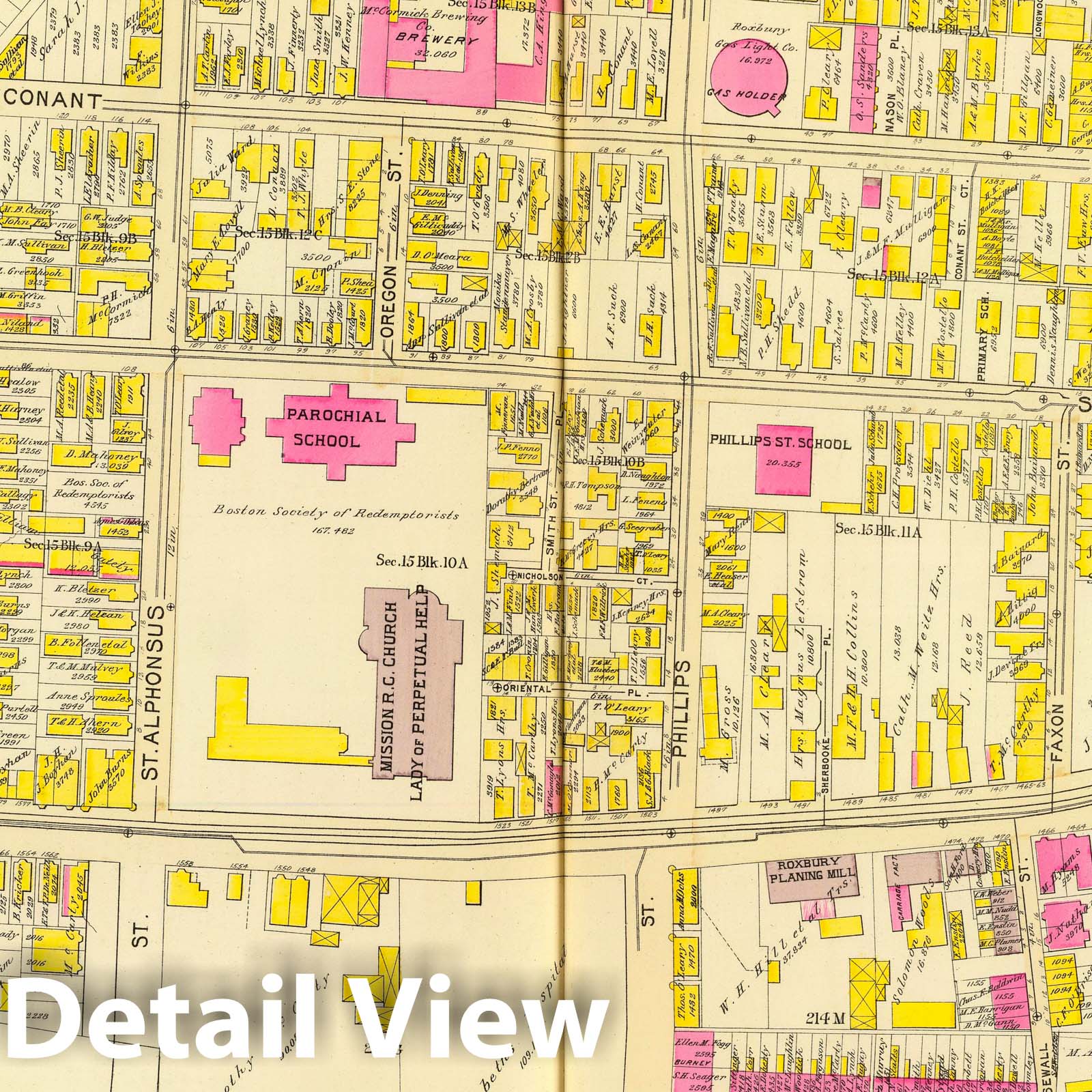 Boston Ward 19, 1895 - Bromley Atlas Historical Map Print