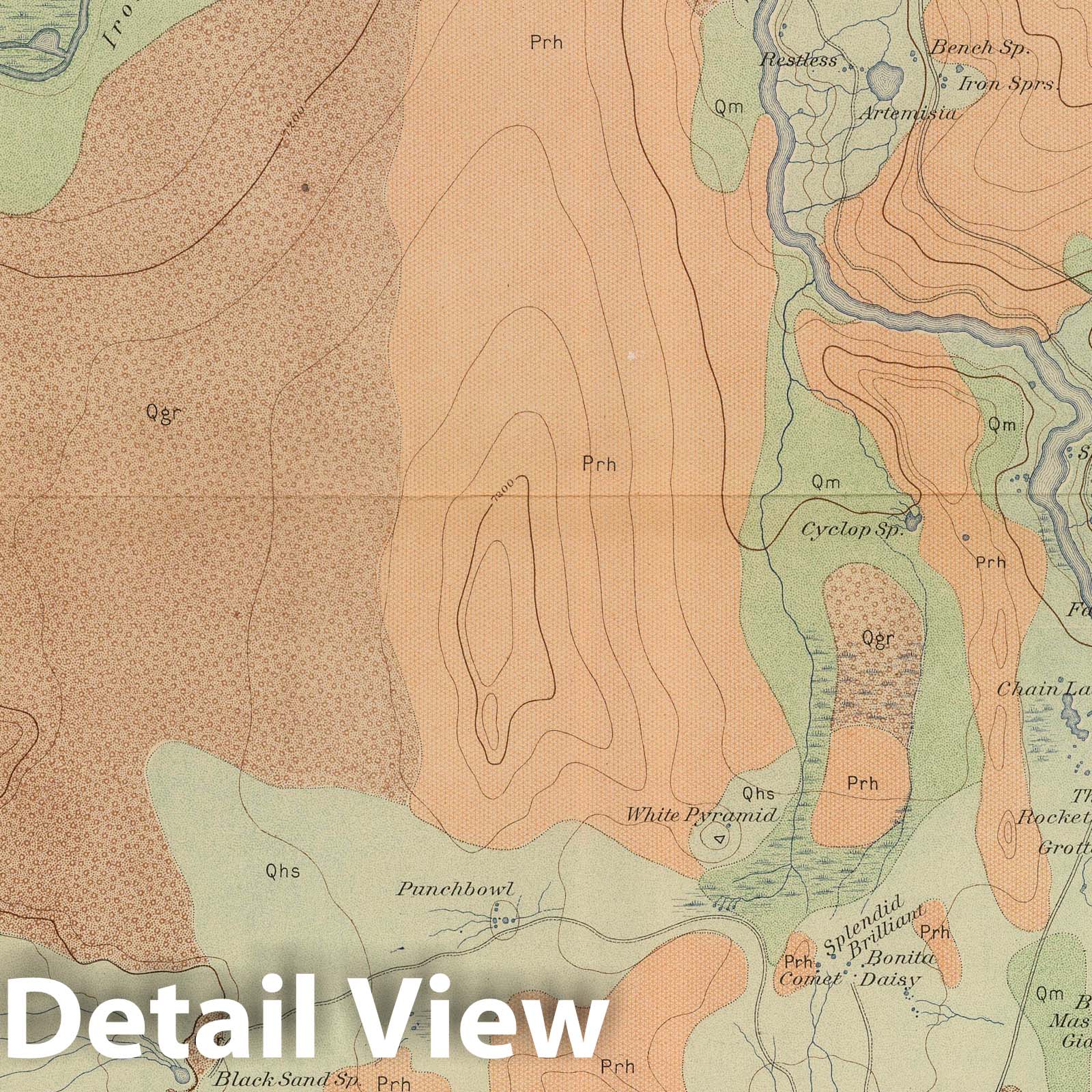 Upper Geyser Basin, Yellowstone National Park - Geologic Map, 1904