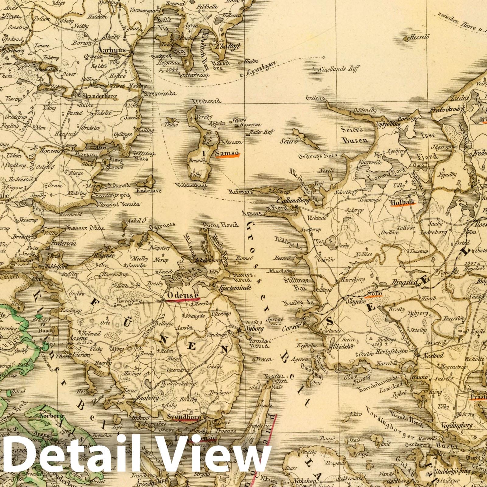 Denmark, Schleswig-Holstein, Lauenburg, Faroe Islands & Bornholm - 1865 Railroad Map