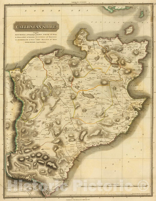 Historic Map : National Atlas - 1832 Caithness Shire. - Vintage Wall Art