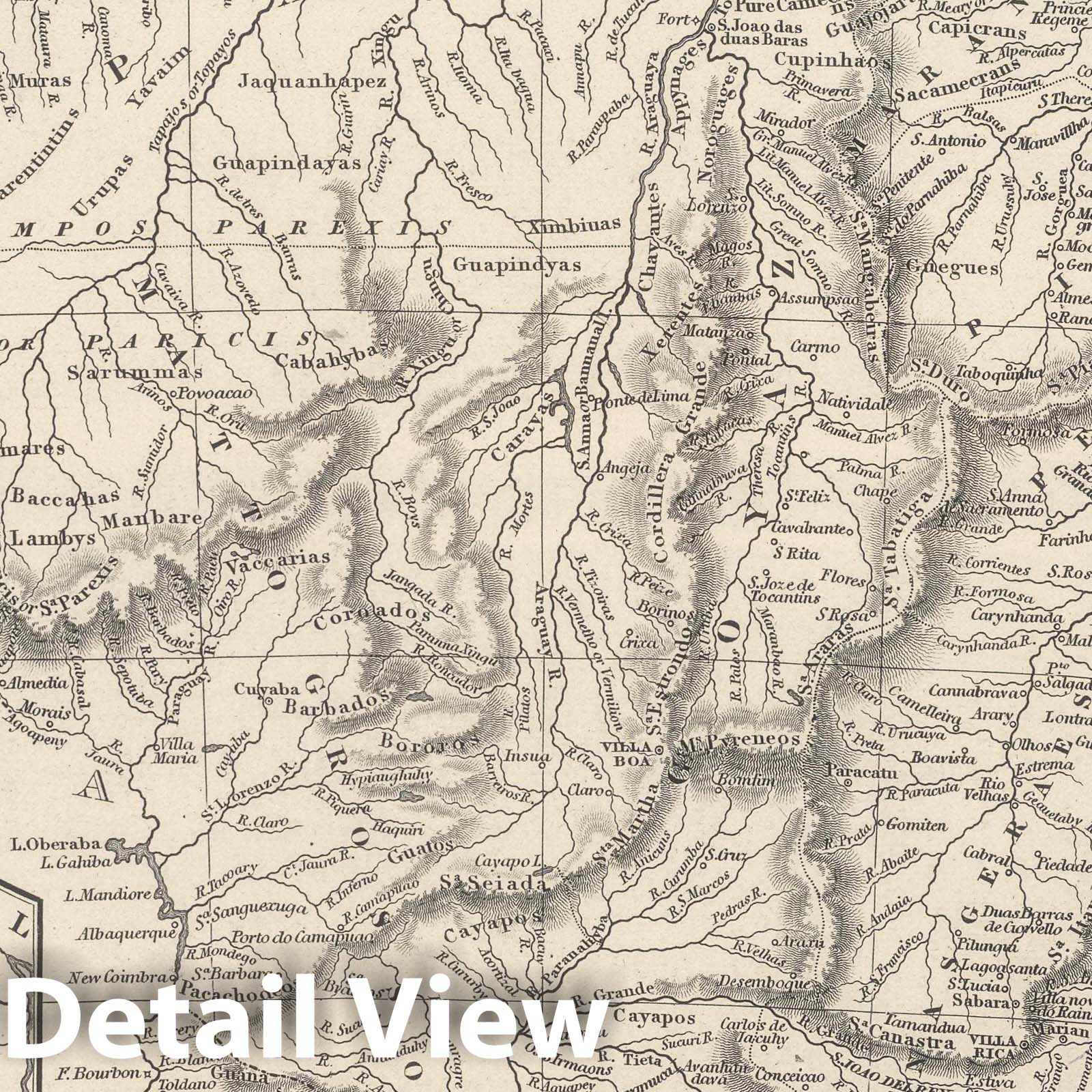 Brazil, 1848 - Historical Map Print from Mitchell's Universal Atlas