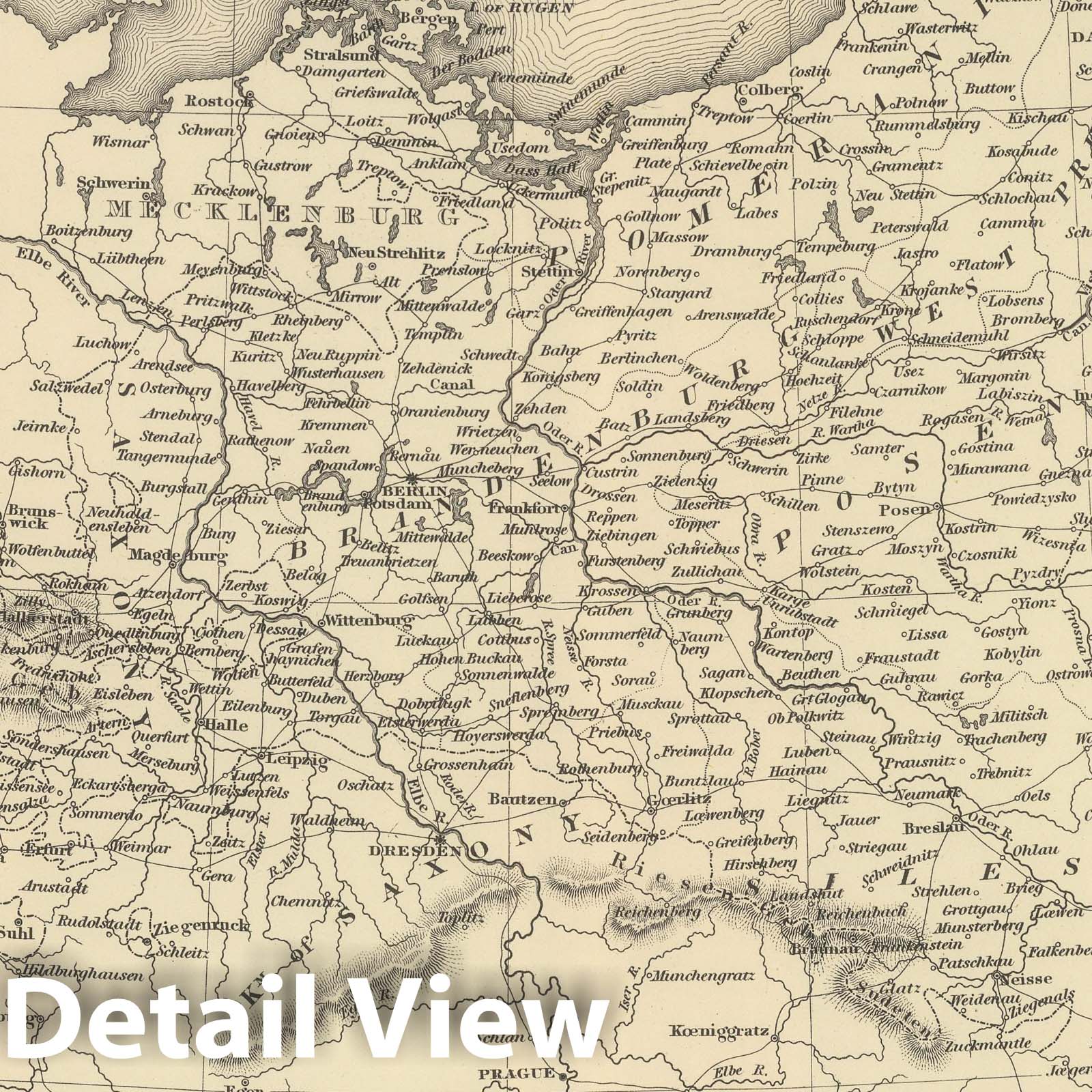 Prussia, 1848 - Historical Map Print from Mitchell's Universal Atlas