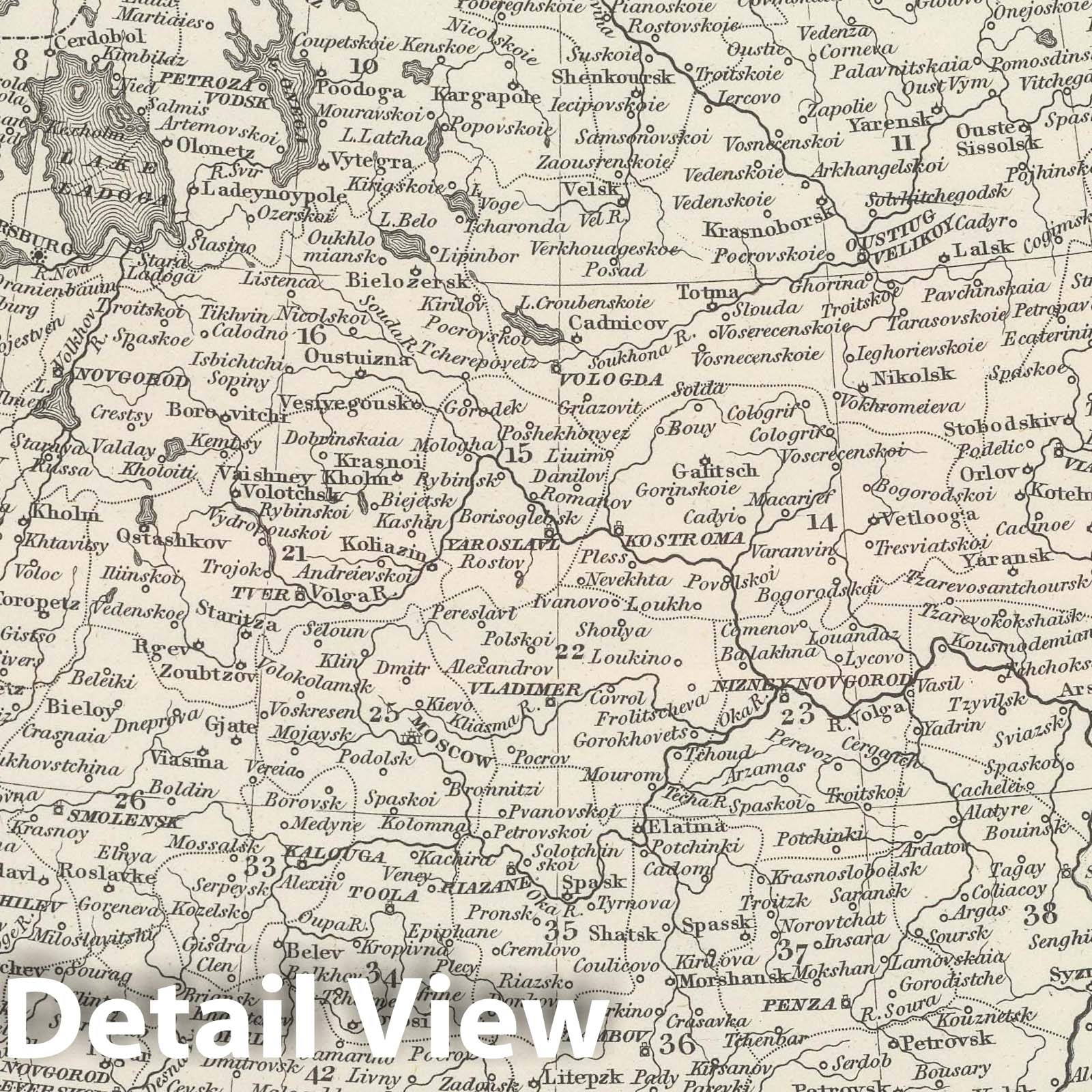 Russia in Europe - Plate No. 60, 1848 - Historical Map Print