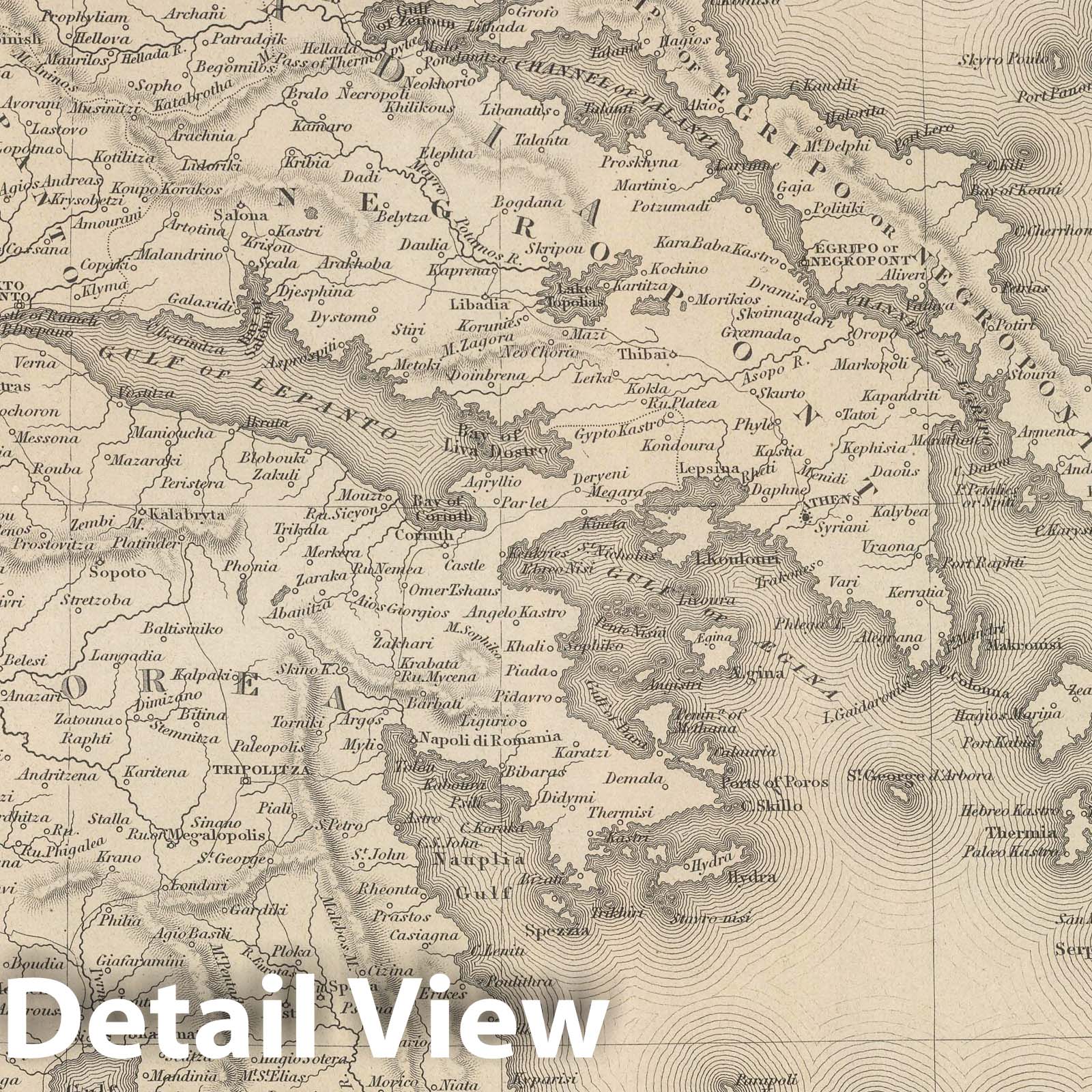 Greece, 1848 - Historical Map Print from Mitchell's Universal Atlas