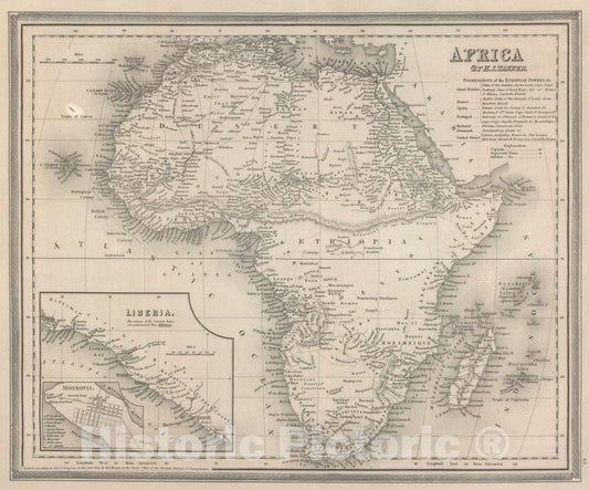 Historic Map : 1848 Africa - Vintage Wall Art