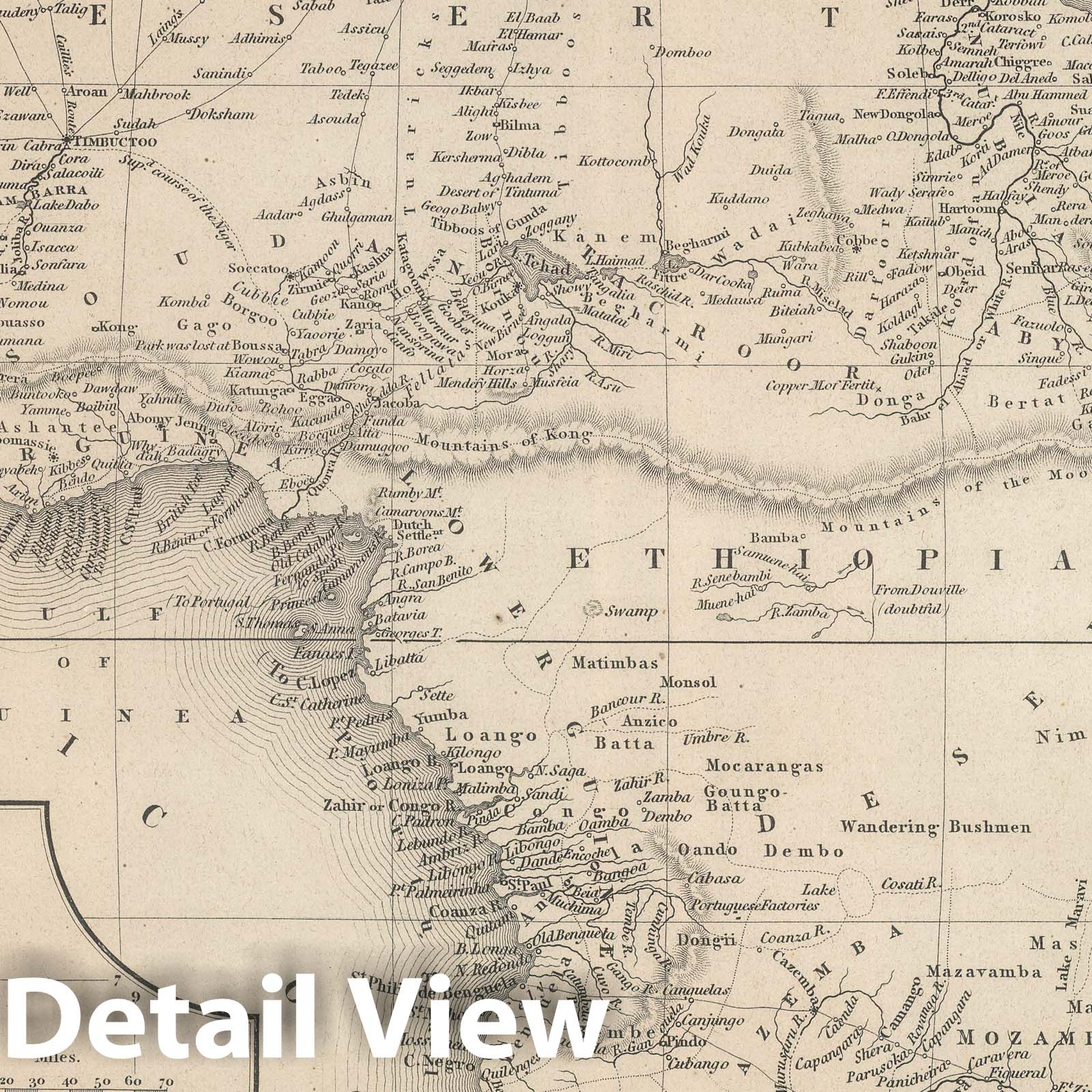 Africa, 1848 - Historical Map Print from Mitchell/Tanner Universal Atlas