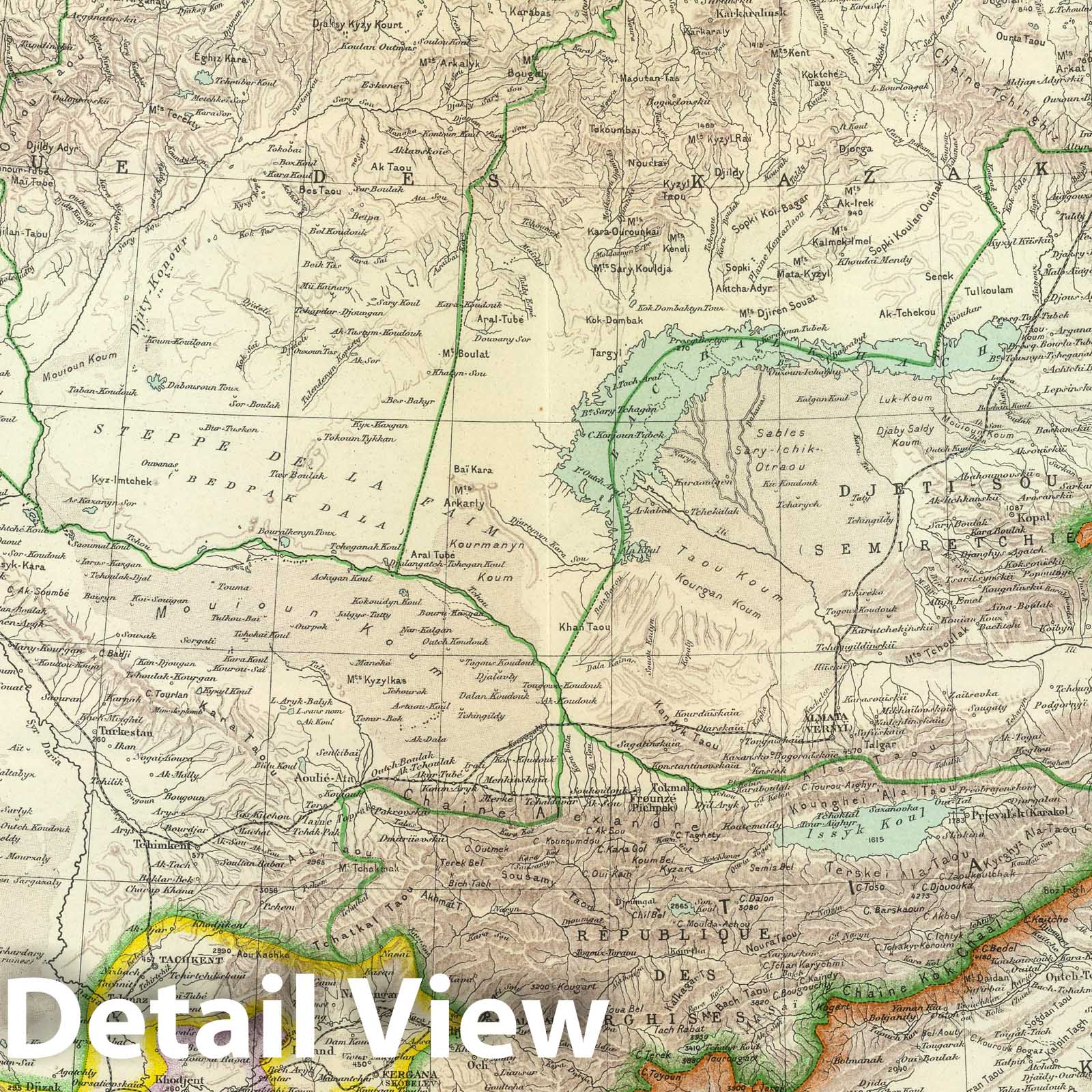 Turkestan, 1935 - Historical Map Print