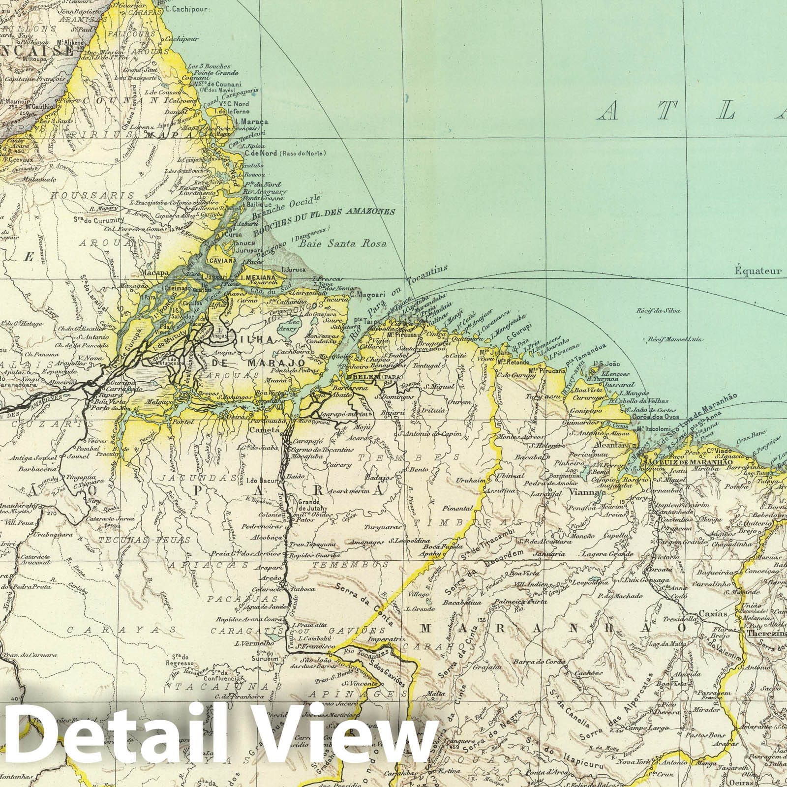 Northeastern Brazil and Guyana - Boundary Map, 1930 - Historical Map Print