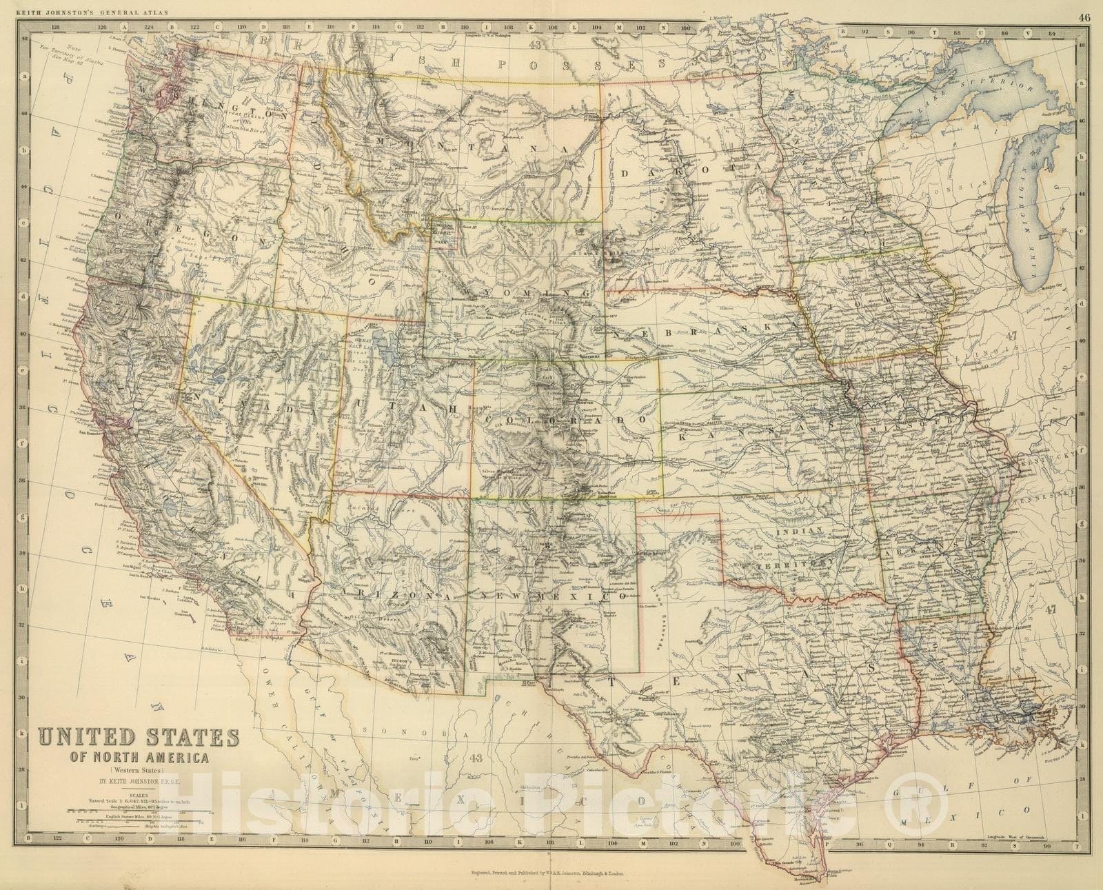 Western United States, 1879 - Historical Map Print