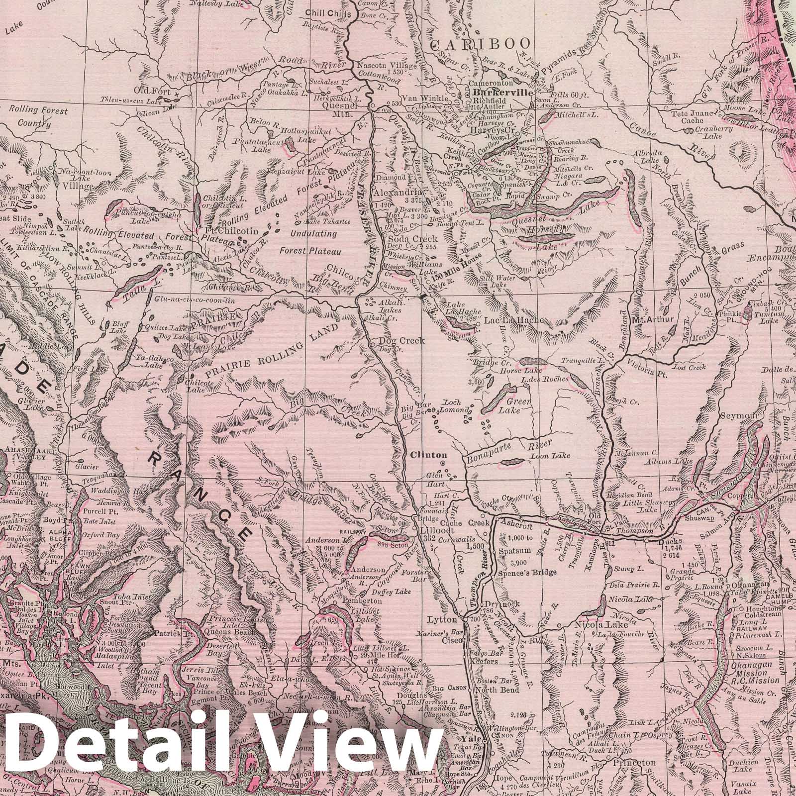 British Columbia - Railroad Map, 1889 - Historical Map Print