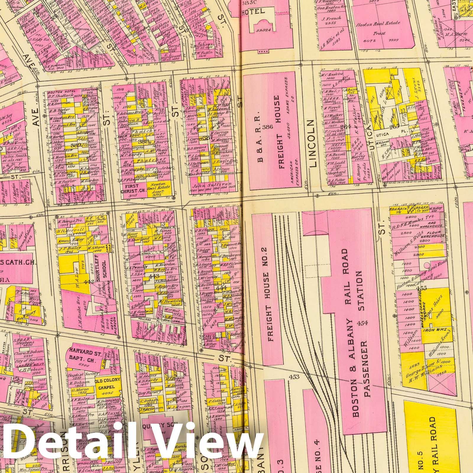 Ward 7, Boston - Railroad Map, 1895 - Bromley Atlas Print