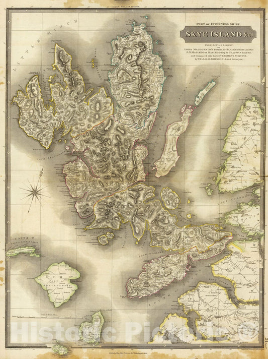 Historic Map - National Atlas - 1832 Skye Island &c. - Vintage Wall Art