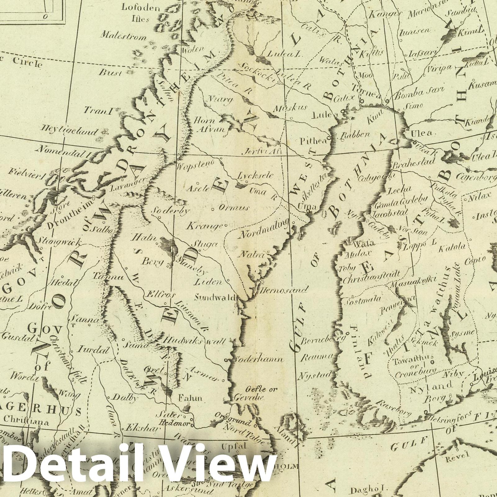 Sweden, Denmark, Norway, and Finland - 1824 Historical Map Print