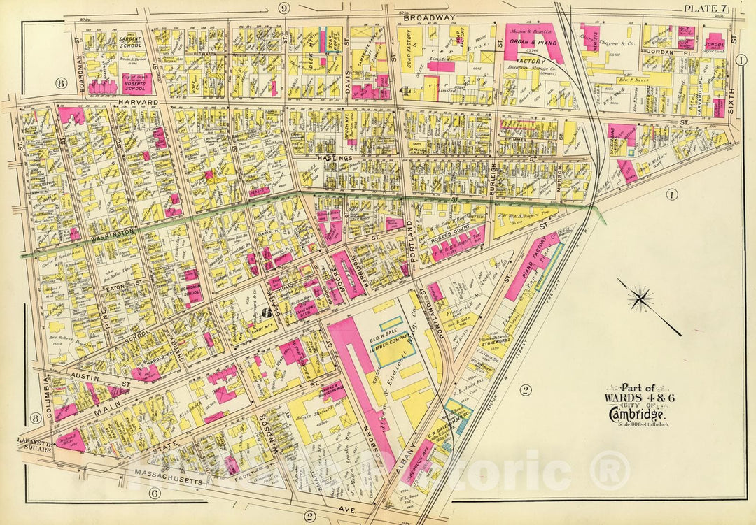 Historic Map : City Atlas - 1903 7. Wards 4, 6. - Vintage Wall Art