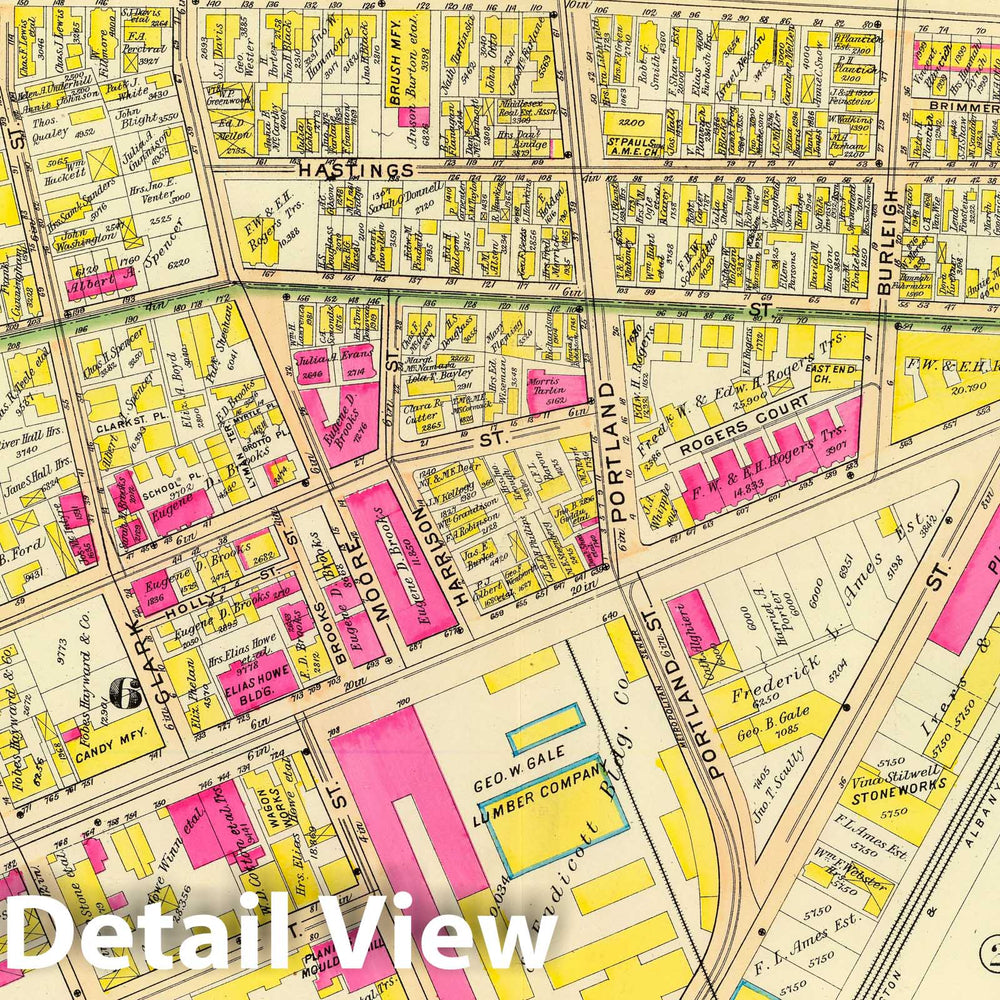 Historic Map : City Atlas - 1903 7. Wards 4, 6. - Vintage Wall Art