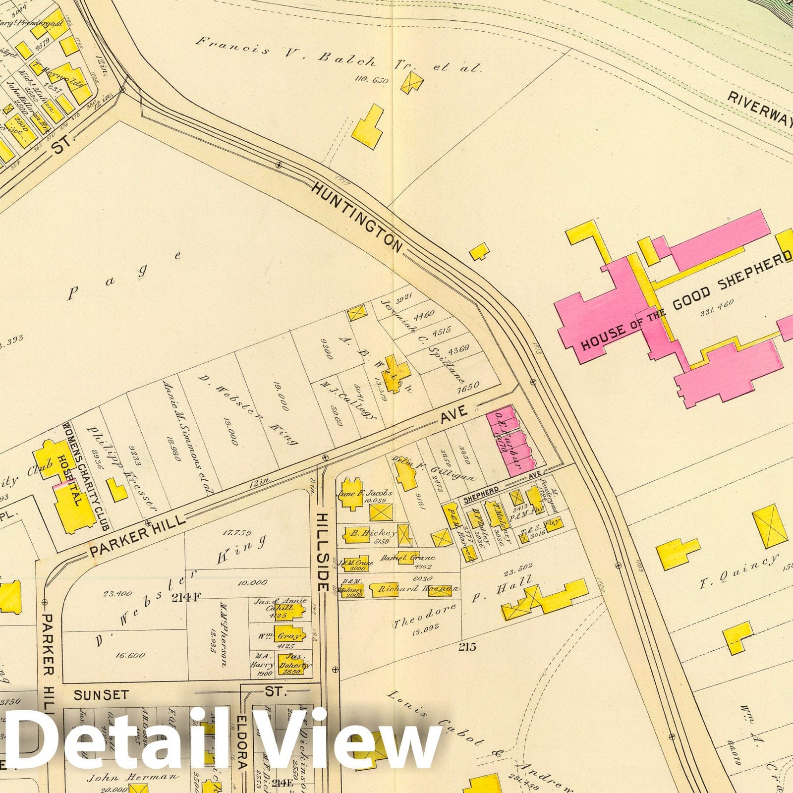 Boston Ward 19 - River Map, 1895 - Bromley Atlas Historical Reproduction