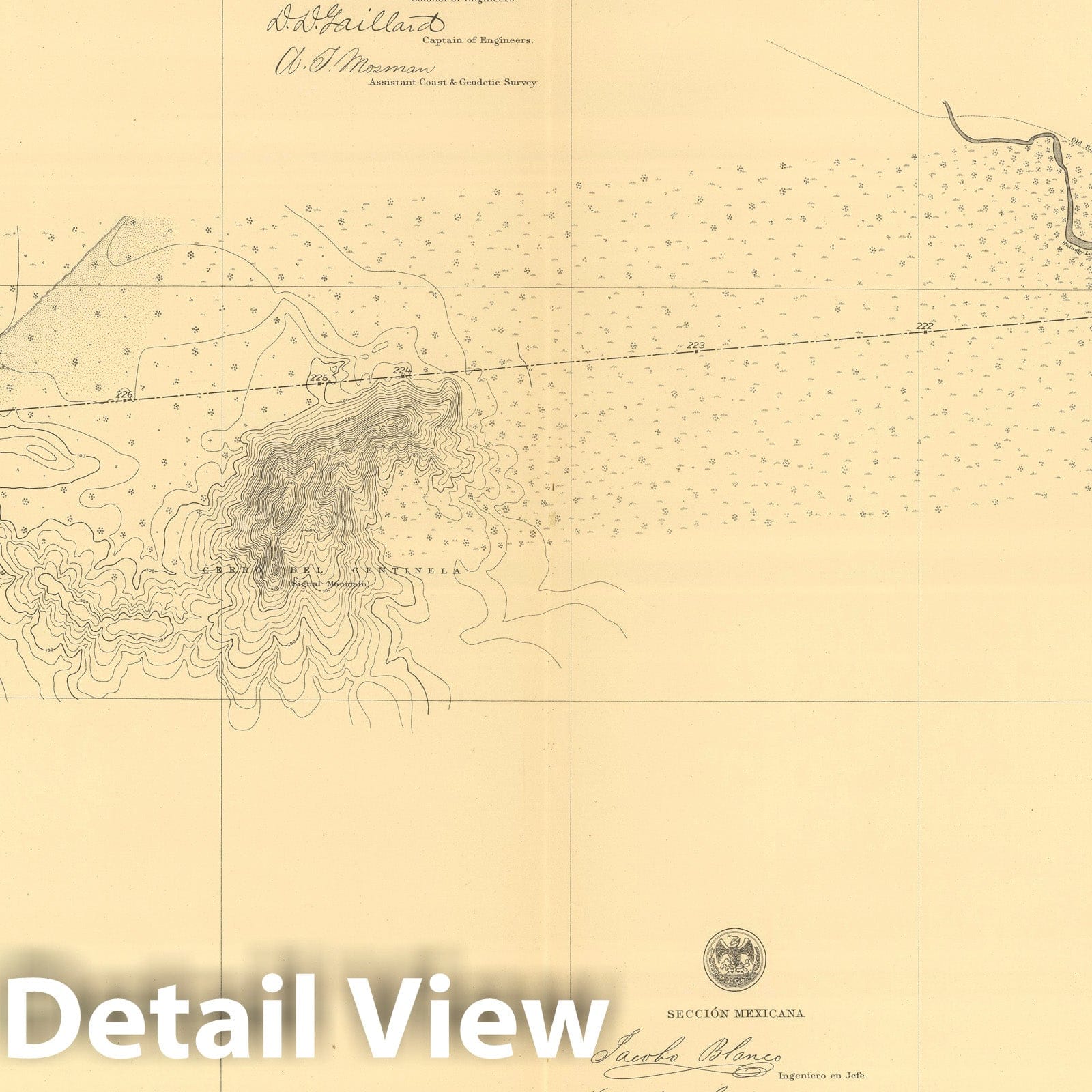United States-Mexico Boundary - Plate No. 16, 1901 - Historical Map Print