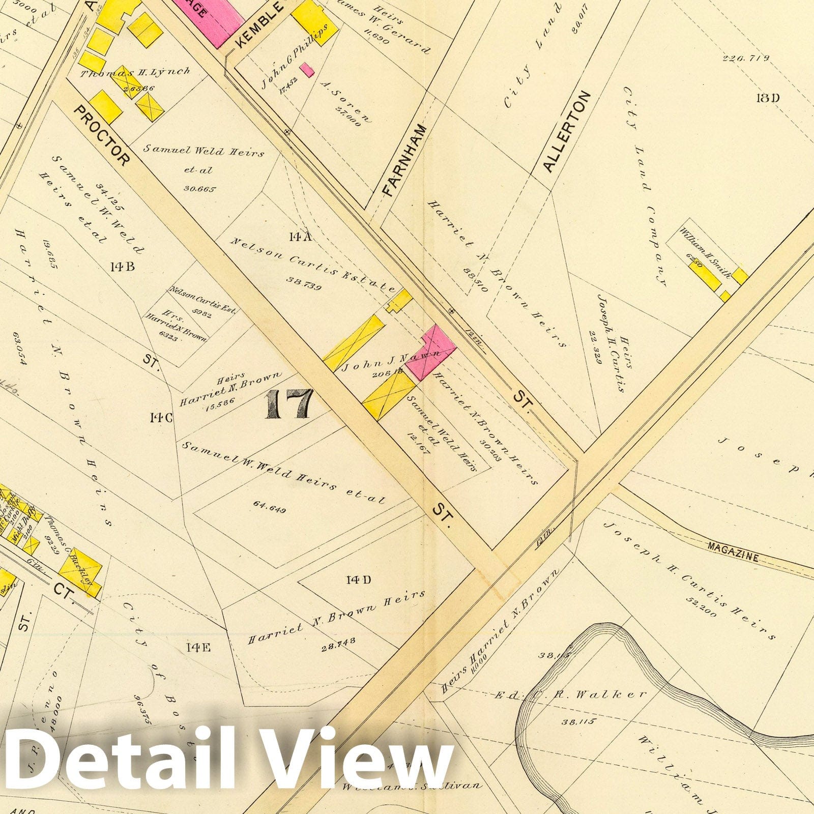 Boston Wards 16 and 17 - 1895 Bromley Atlas Historical Map Print