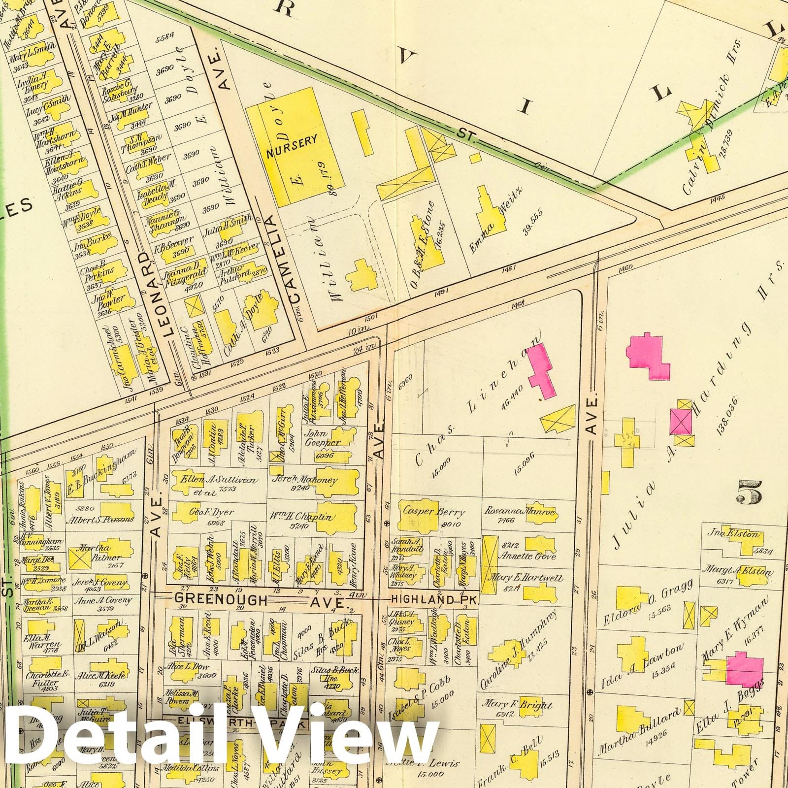 Cambridge, Massachusetts - Wards 5 and 8, 1903 - Historical Map Print