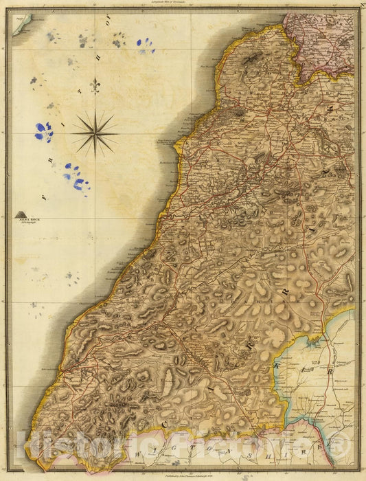 Historic Map : National Atlas - 1832 Ayrshire 3 S. - Vintage Wall Art
