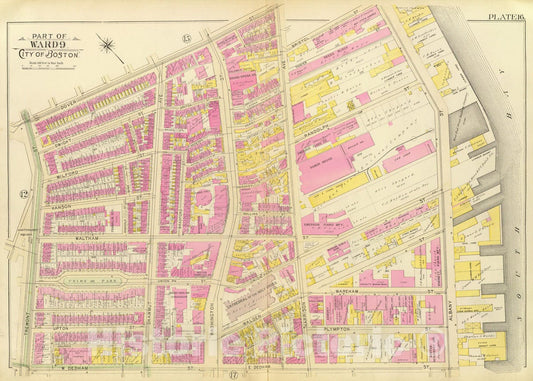 Historic Map : City Atlas - 1895 16. Ward 9. - Vintage Wall Art