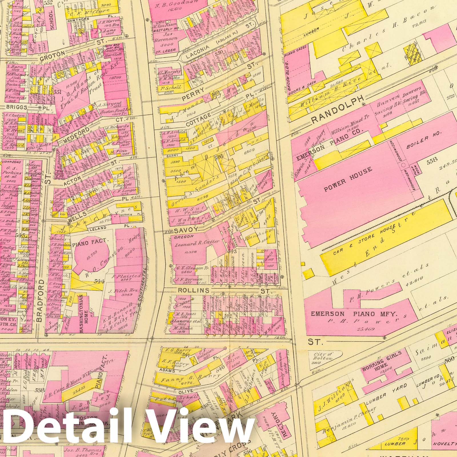 Ward 9, Boston - Railroad Map, 1895 - Bromley Atlas