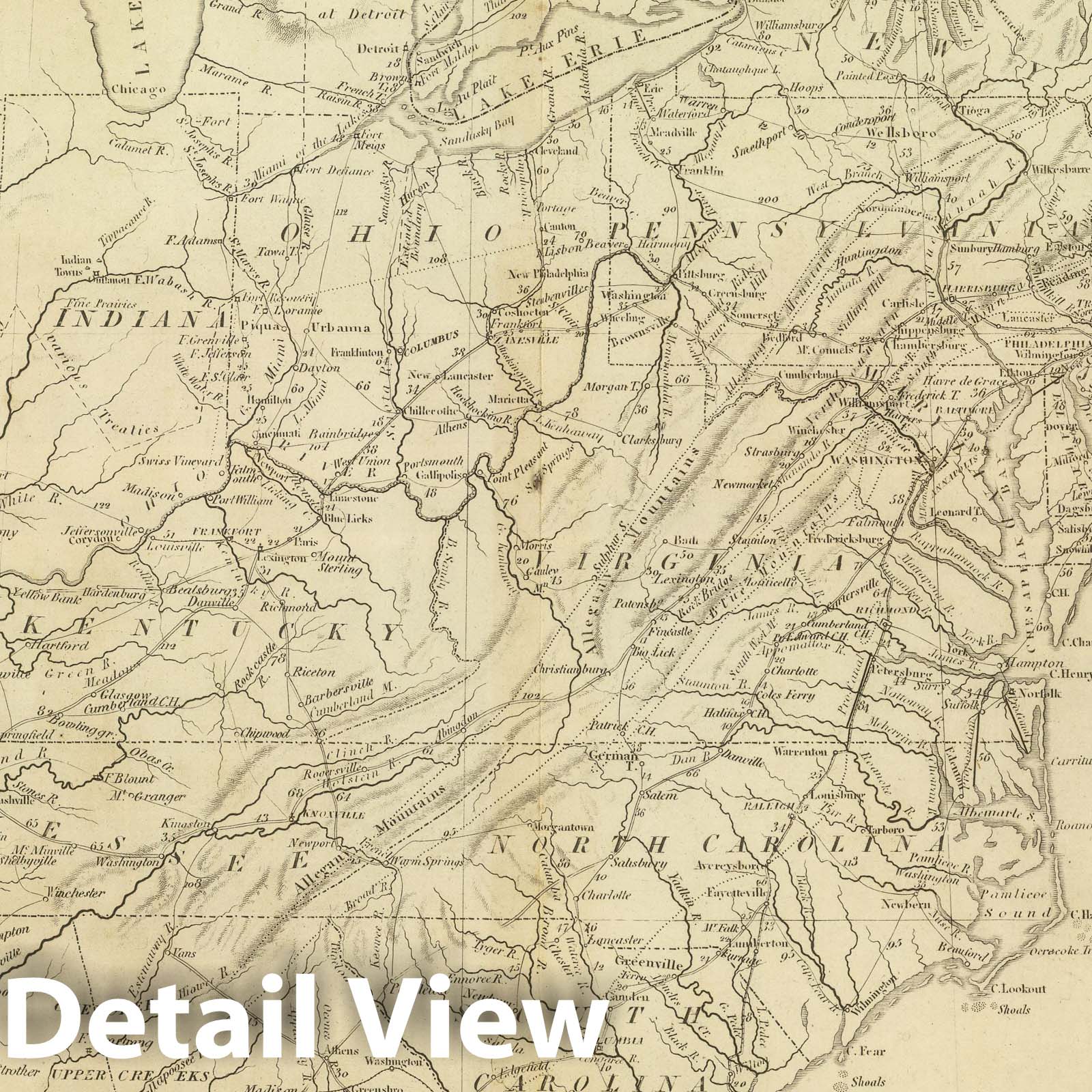 United States Geological Map, 1824 - Historical Map Print