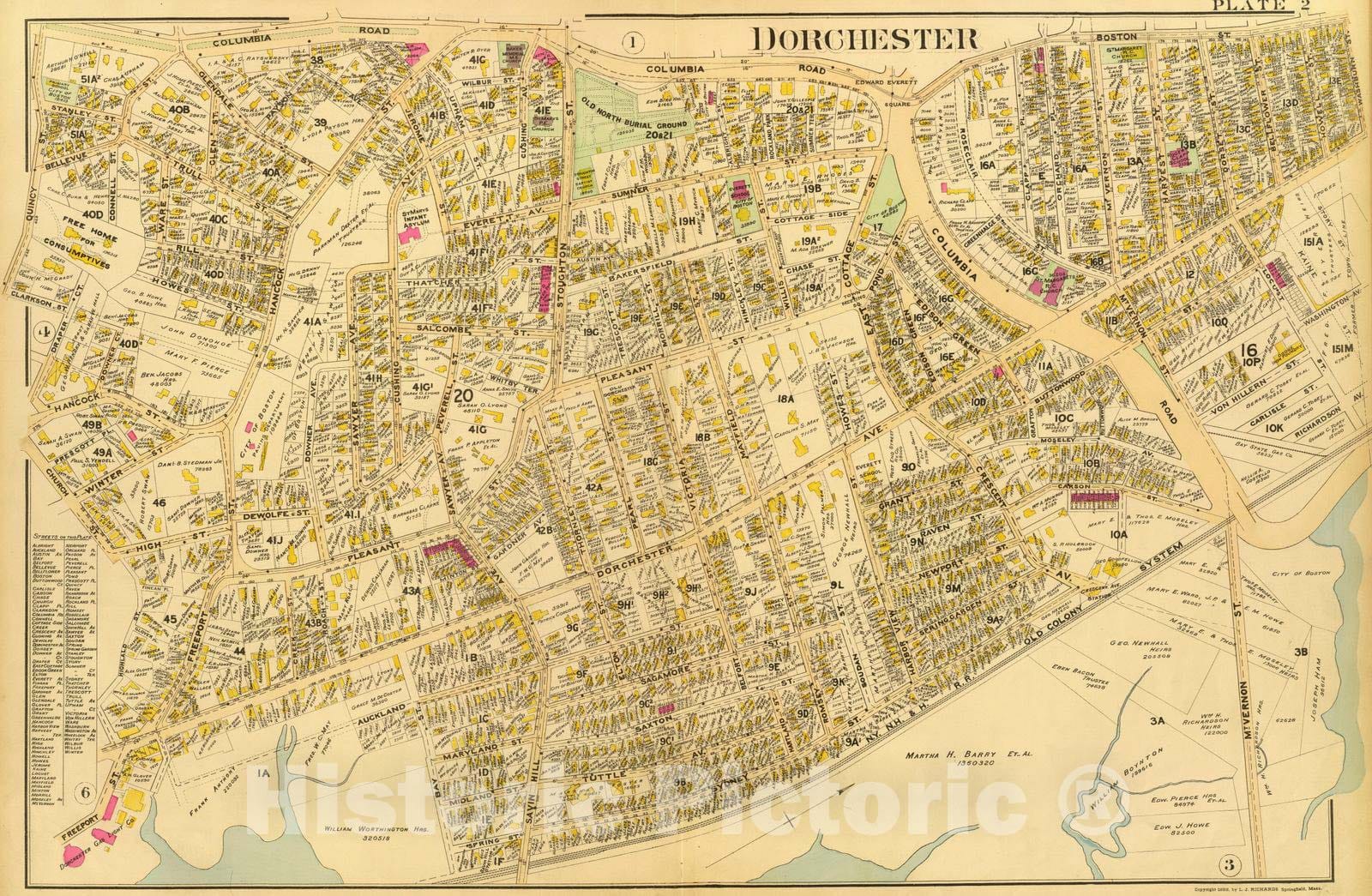 Historic Map : City Atlas - 1899 2. Dorchester. - Vintage Wall Art