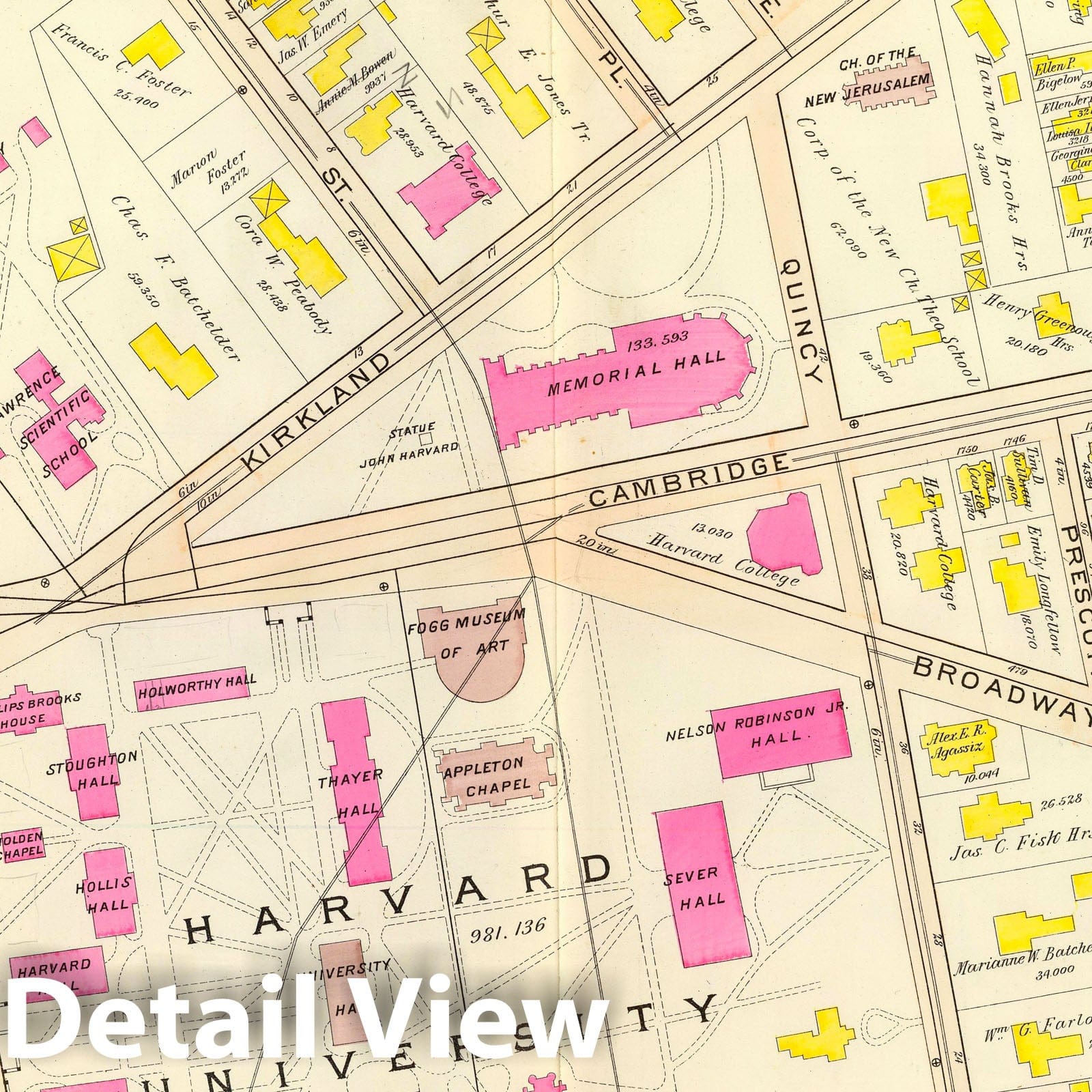 Ward 8, Cambridge, Massachusetts 1903 Historical Map Print