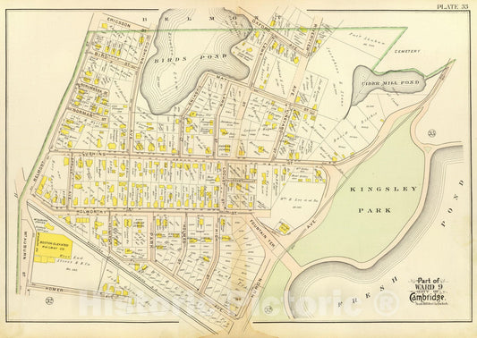 Historic Map : City Atlas - 1903 33. Ward 9. - Vintage Wall Art