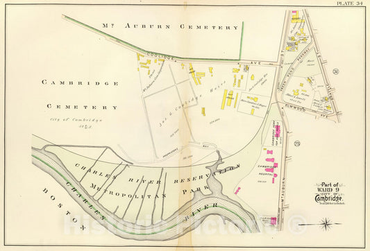 Historic Map : City Atlas - 1903 34. Ward 9. - Vintage Wall Art