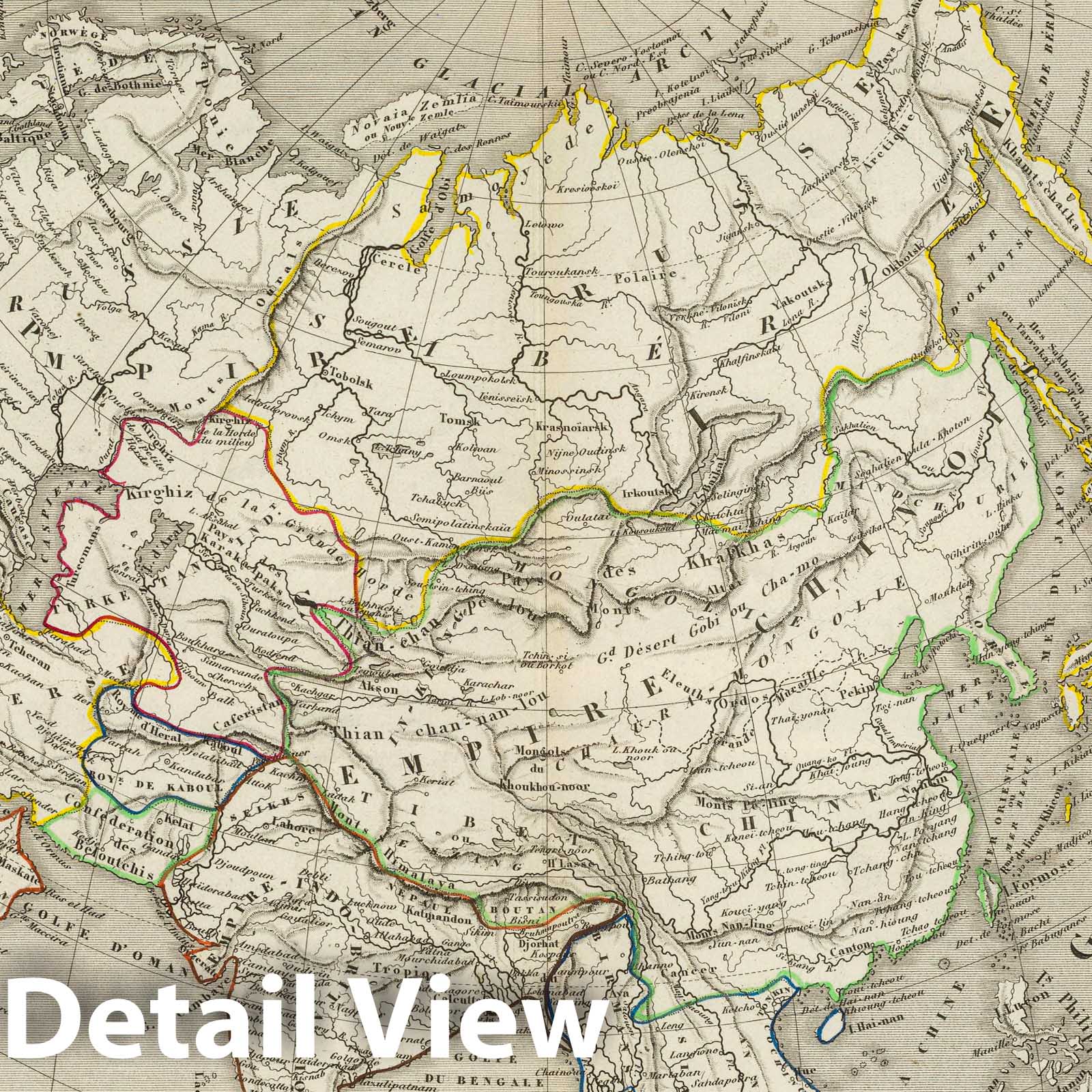 Asia - River Map, 1856 - Historical Atlas Plate Print
