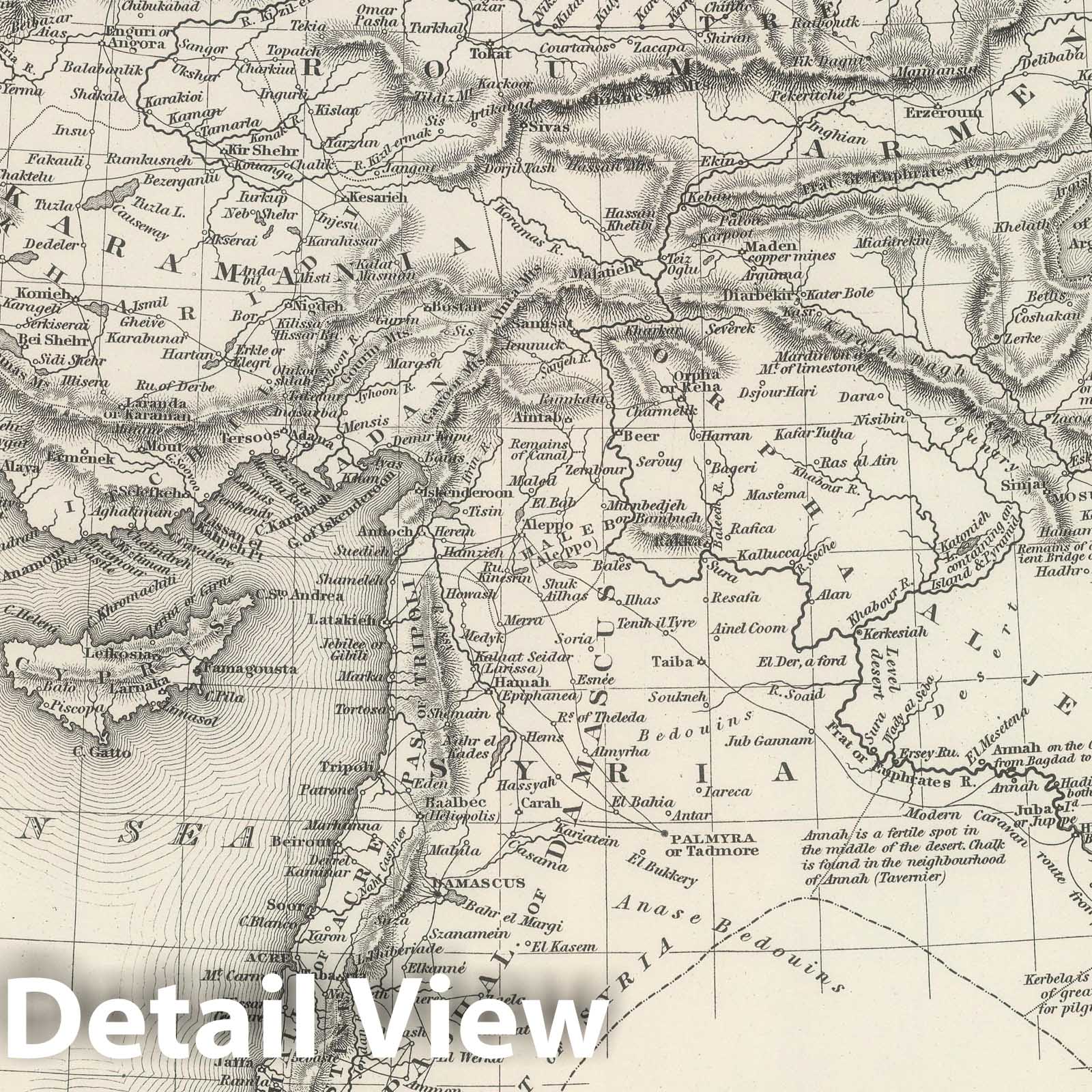 Turkey in Asia, 1848 - Historical Map Print