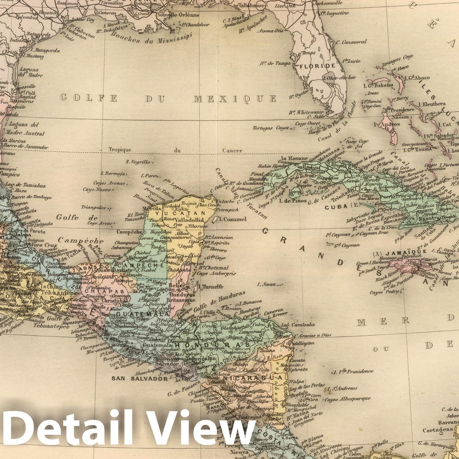 Mexico, Central America, and the Antilles - Railroad Map, 1892