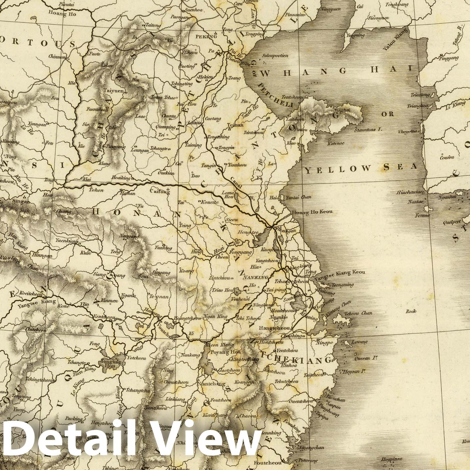 China and Japan - River Map, 1814 - Historical Map Reproduction
