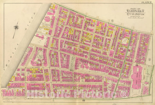 Historic Map : City Atlas - 1895 7. Wards 8, 11. - Vintage Wall Art