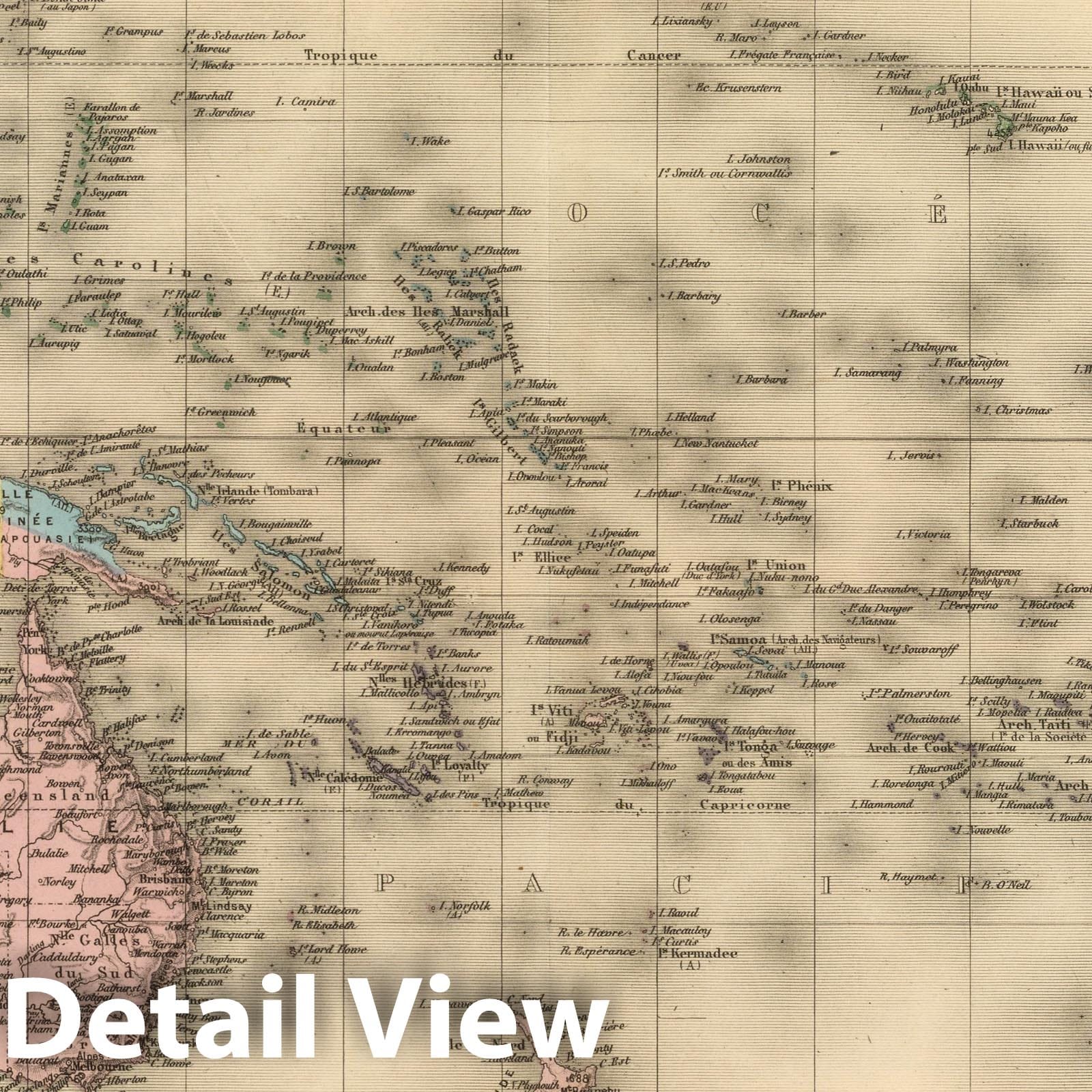 Oceania - Railroad Map, 1892 - Historical Map Print