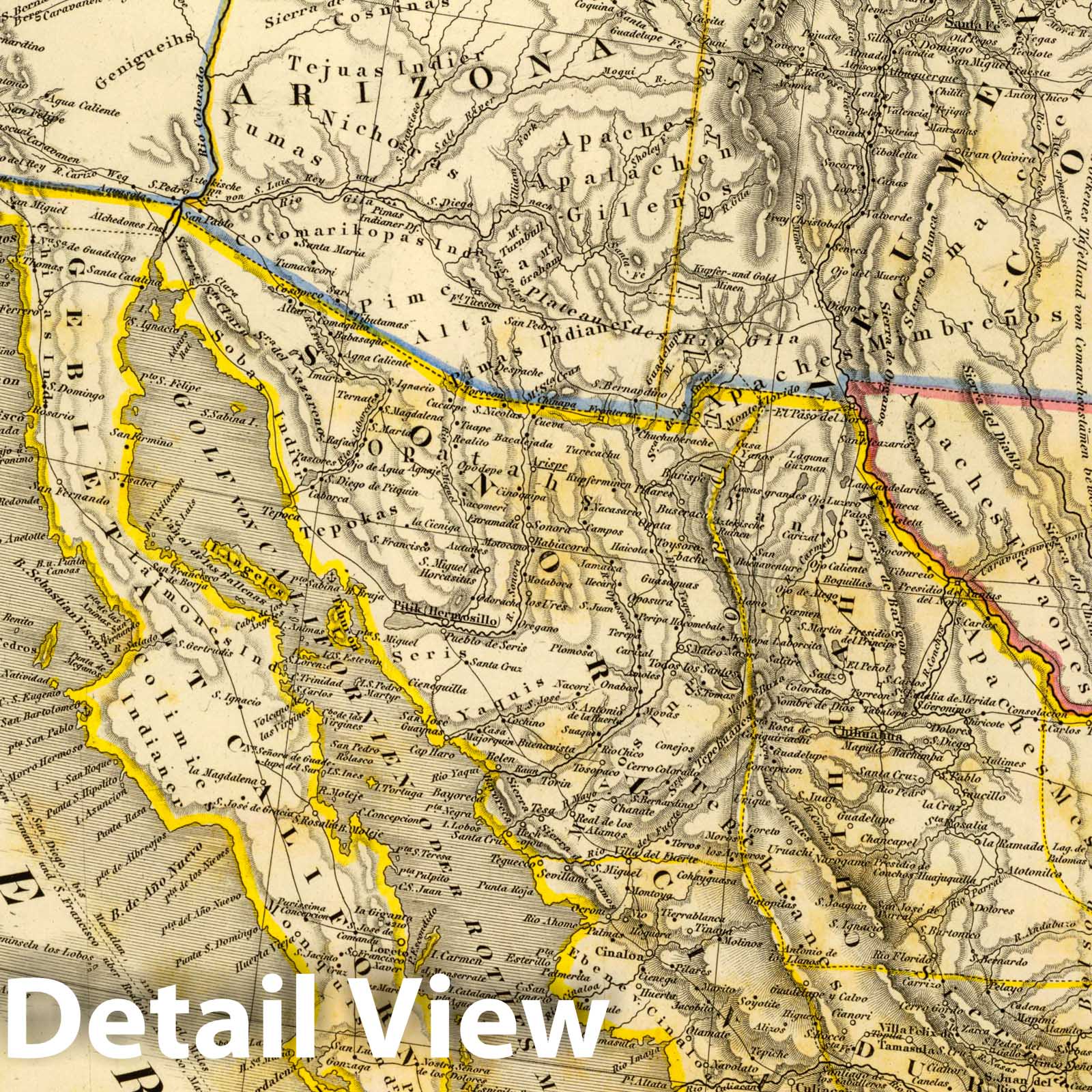 United States, Mexico, Central America, Western Portion - Railroad Map, 1865