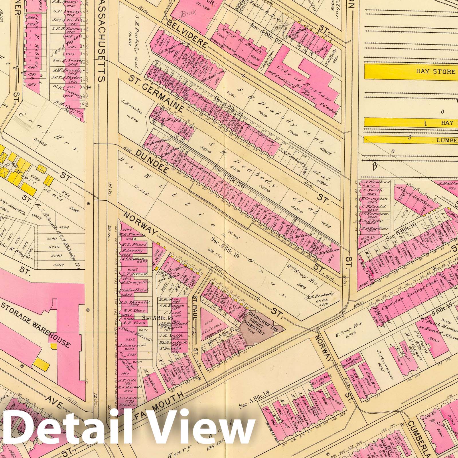 Boston Ward 10 - Road Map, 1895 - Historical Map Print