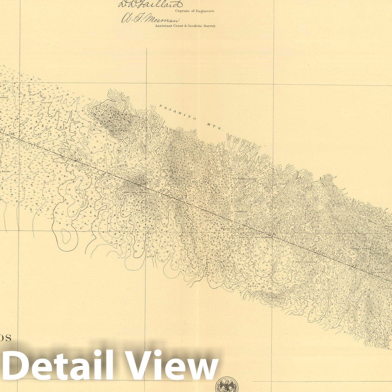 United States and Mexico Boundary - Plate No. 9, 1901 Historical Map Print