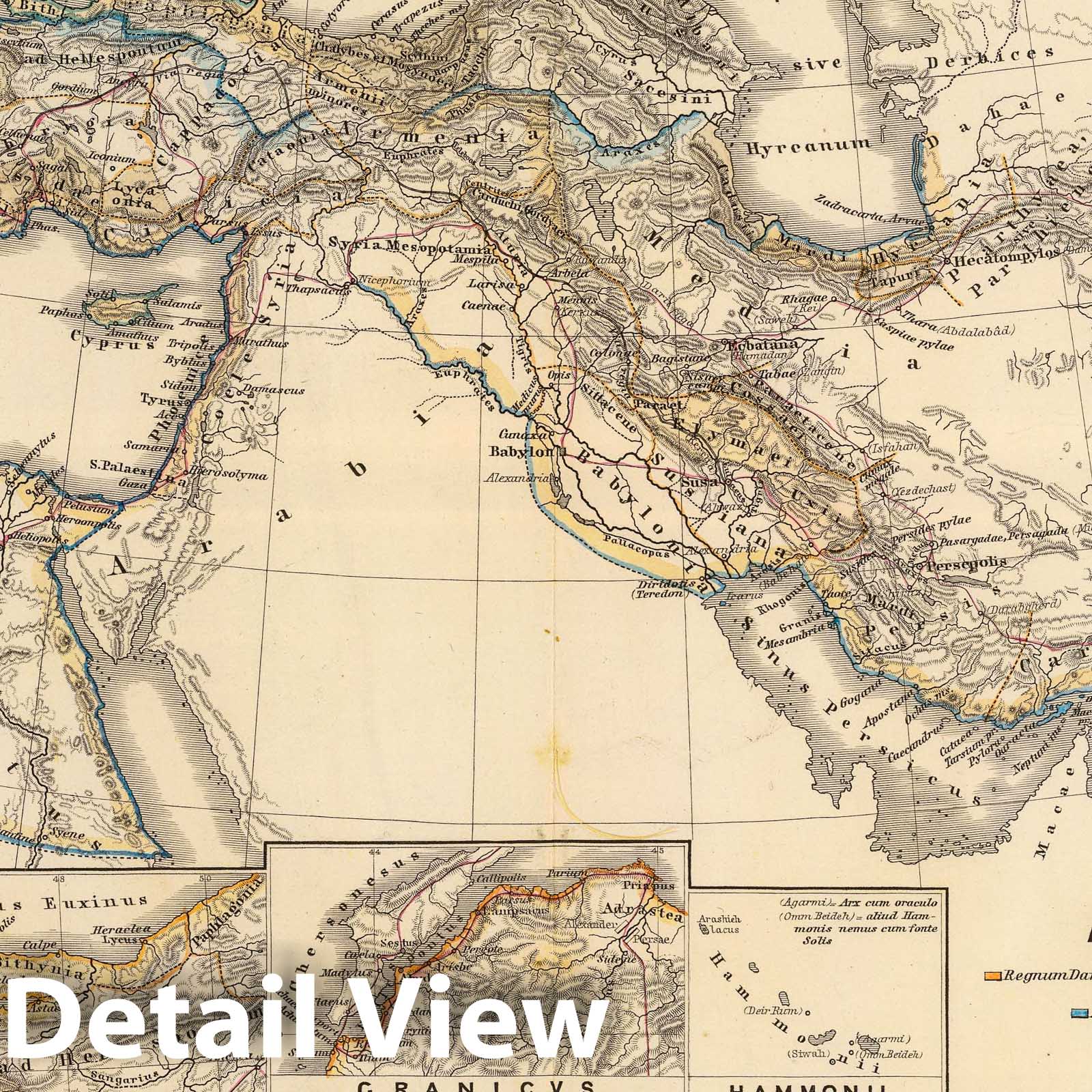 Kingdom of Alexander the Great and Greece, 1865 - Historical Map Print