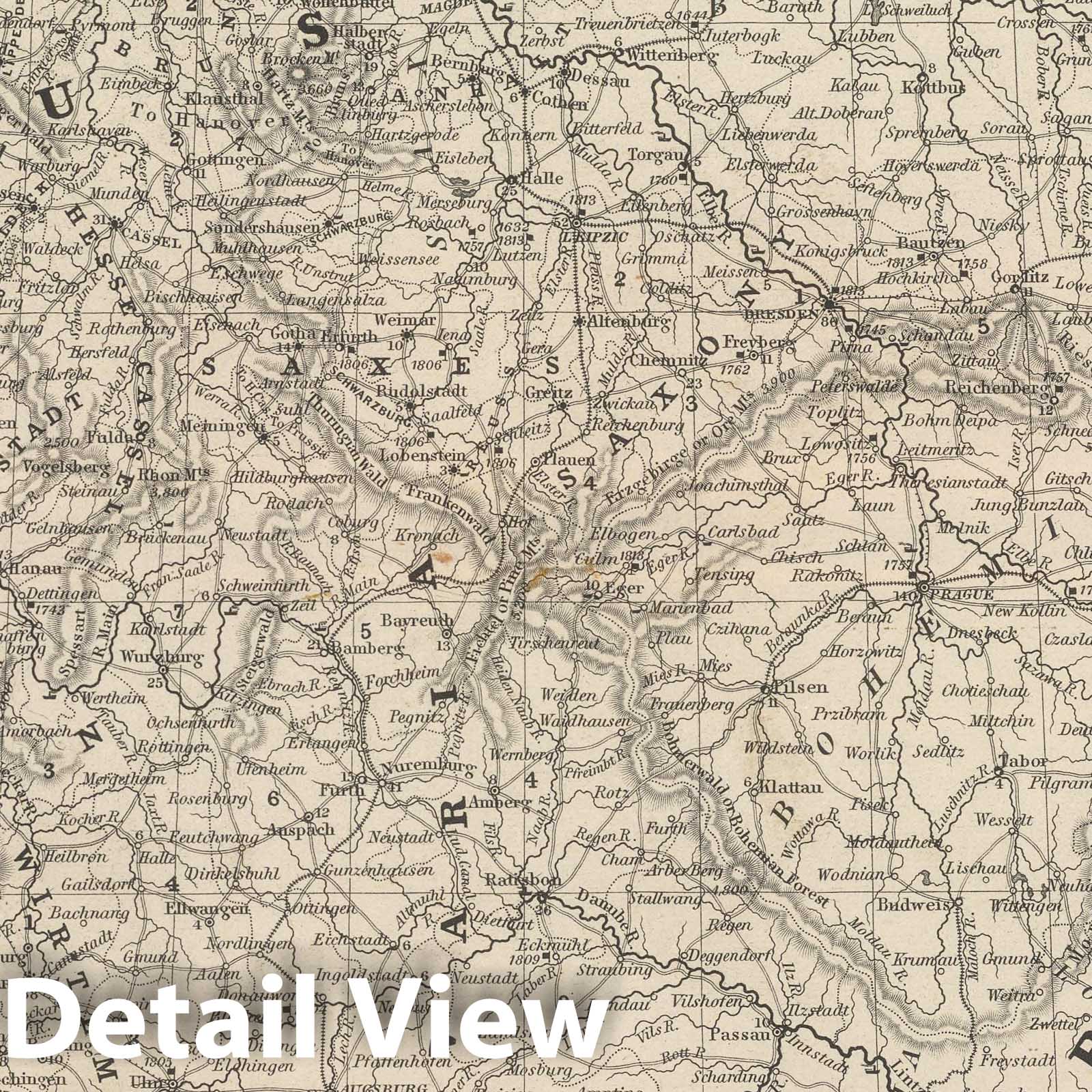 Germany 1848 Historical Map Print - Mitchell Atlas